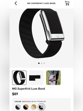 Whoop MG SuperKnit Luxe Band - Obsidian with Titanium